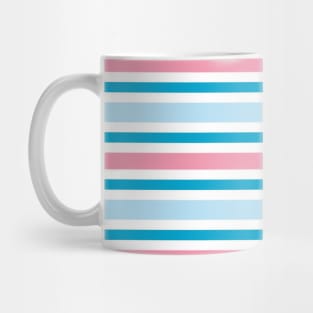 Pink and Blue Horizontal Stripe Pattern Mug